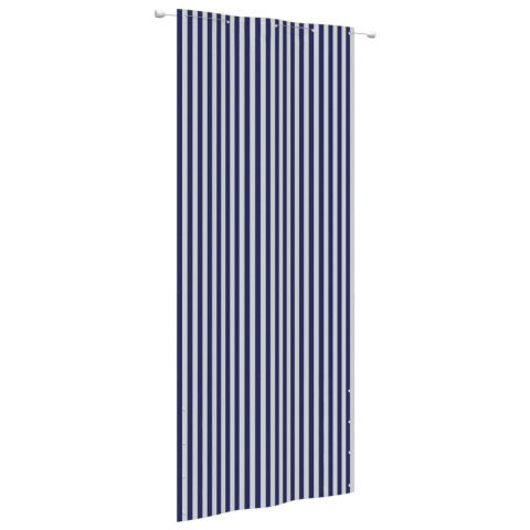 Балконски параван, синьо и бяло, 100x240 см, оксфорд плат