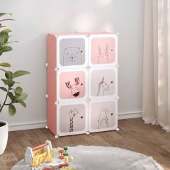 Детски кубичен шкаф за съхранение с 6 куба