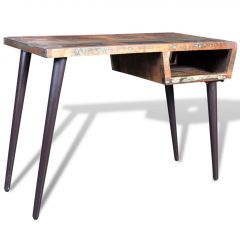 Регенерирано дървено бюро с железни крака