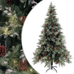 Коледна елха с LED и шишарки