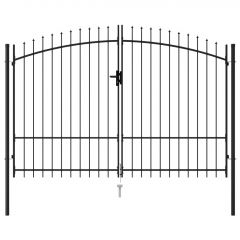 Оградна порта две врати с остри върхове стомана 3х1