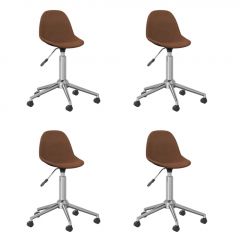 3086055  Swivel Dining Chairs 4 pcs Brown Fabric (2x333468)