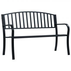 Градинска пейка Chad, 125 см, черна, стомана