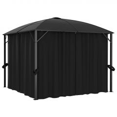 Градинска шатра със завеси, 300x300x265 см, антрацит