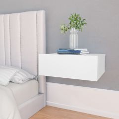 Нощни шкафчета за стена 2 бр бяло и дъб сонома 40x30x15 см ПДЧ
