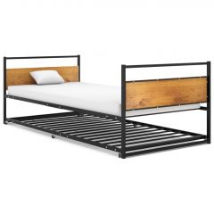 Рамка за разтегателно легло, черна, метал, 90x200 см