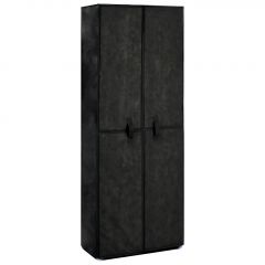 Шкаф за обувки, черен, 60x30x166 см, плат