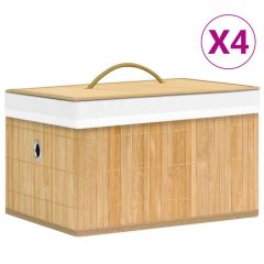 Бамбукови кутии за съхранение 4 бр