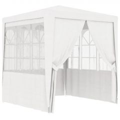 Професионална парти шатра със стени 2x2 м бяла 90 г/м²