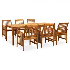 3058090  7 Piece Garden Dining Set with Cushions Solid Acacia Wood (45963+2x312129)
