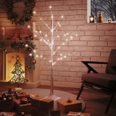 LED дърво бяла бреза топло бяло 128 светодиода 220 см