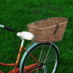 Задна кошница за колело с капак, 55x31x36 см, естествена върба