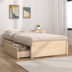 Рамка за легло с чекмеджета сиво 100x200 см