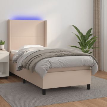 Боксспринг легло с матрак LED капучино 100x200 см