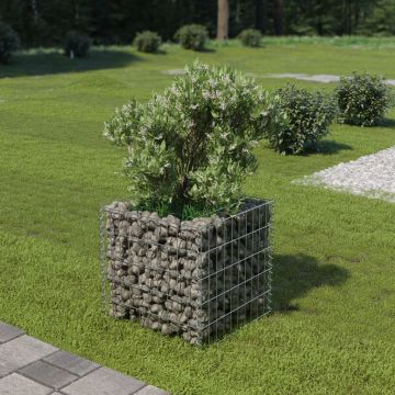 Габион повдигната леха, поцинкована стомана, 50x50x50 cм