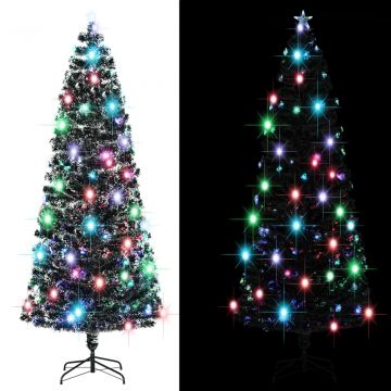 Изкуствено коледно дърво със стойка/LED Cora, 240 см, оптично влакно