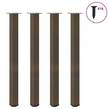 Крака за бар маса 4 бр. естествена стомана 110-112 cm стомана