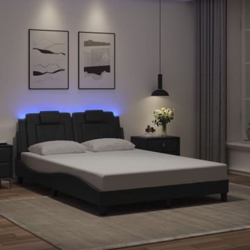Рамка за легло Viana с LED без матрак черна 140x190 см