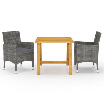 Градински трапезен комплект Frye, 3 части, сив