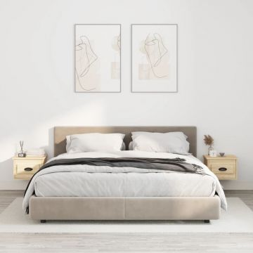 Нощни шкафчета за стенен монтаж 2 бр сонома дъб 41,5x36x28 см