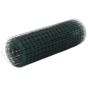 Кокошкарска мрежа Theo, стомана с PVC покритие, 25х0,5 м, зелена