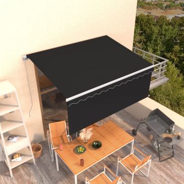 Ръчно прибиращ се сенник с щора Sharp, 3,5x2,5 м, антрацит