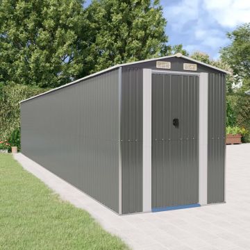 Градинска барака светлосива 192x1021x223см поцинкована стомана