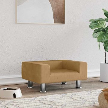 Кучешко легло кафяво 50x40x26,5 см кадифе