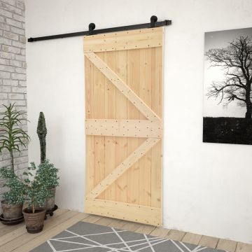 Плъзгаща врата с монтажни части Simons, 80x210 см, борово дърво масив