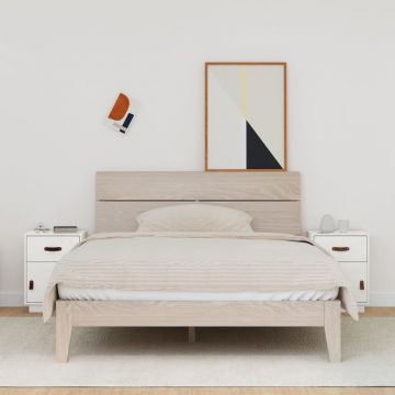 Нощни шкафчета Bruno, 2 бр, бели, 40x34x55 см, борово дърво масив