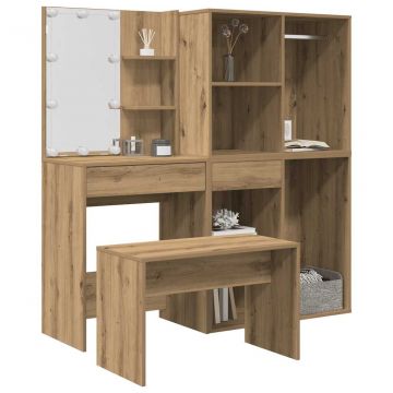 Комплект тоалетка с LED Artisan Oak Engineered Wood