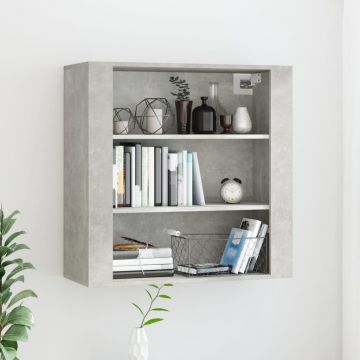 Стенен шкаф, бетонно сив, 80x33x80 см, инженерно дърво
