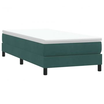 Box Spring Легло без матрак Тъмнозелено 80x210 cm Кадифе