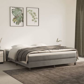 Матрак за легло с покет пружини светлосив 160x210x20 см кадифе