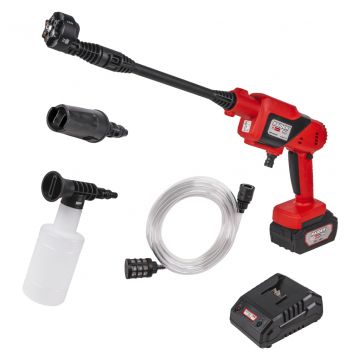 Акумулаторна водоструйка Raider RDP-CHPC20, 20 V, 4 Ah, 2.5 Mpa, 3,3 л/мин, 6в1 дюза (072110)
