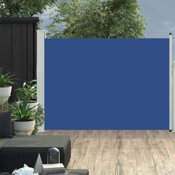 Прибираща се странична тента, 120x500 см, синя