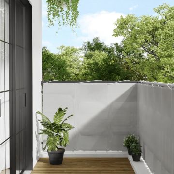 Балконски параван, светлосив, 120x700см, 100% полиестер оксфорд