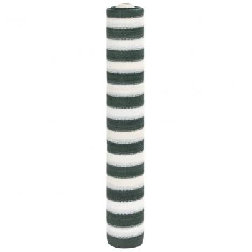 Засенчваща мрежа зелено и бяло 1,5x10 м HDPE 195 г/м²