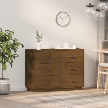 Сайдборд Sanchez, меденокафяв, 100x40x75 см, бор масив