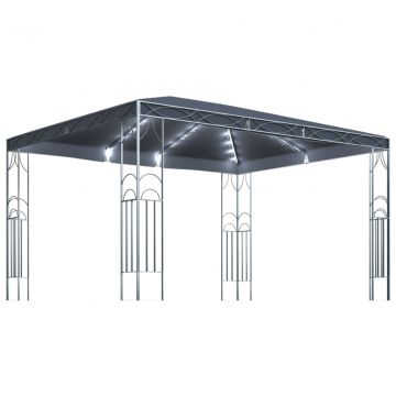 Шатра с LED светещи стрингове Theo, 400x300 см, антрацит, алуминий