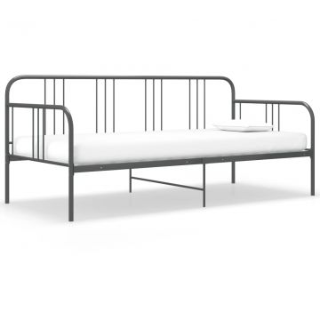 324751  Sofa Bed Frame Grey Metal 90x200 cm