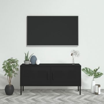 ТВ шкаф O'Connor, черен, 105x35x50 см, стомана