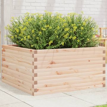 Градинска кашпа 90x90x46 см масивна борова дървесина