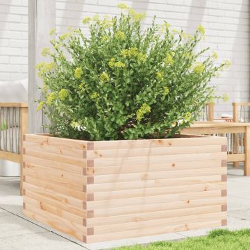 Градинска кашпа 80x80x45,5 см масивна борова дървесина