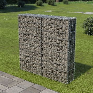 Габионна стена с капаци, поцинкована стомана, 100х20х100 см