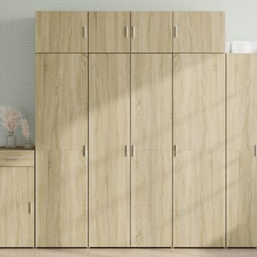 Шкаф за съхранение, дъб сонома, 80x42,5x225 см, инженерно дърво