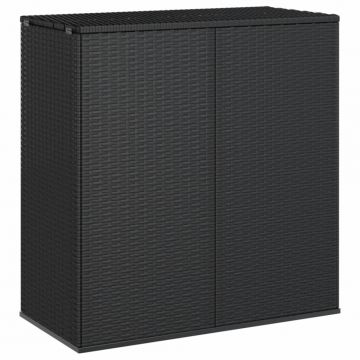 Кутия за градински възглавници PE ратан 145x100x103 см кафява