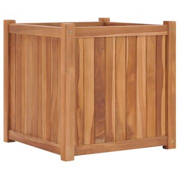 Повдигната леха, 50x50x50 см, тиково дърво масив