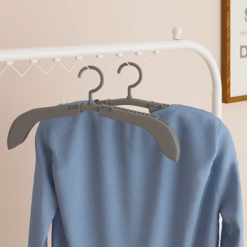 Разтегателни закачалки за дрехи 10 бр сиви