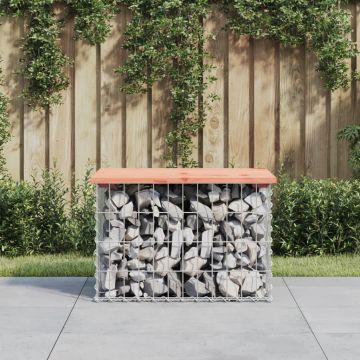 Градинска пейка дизайн габион 63x44x42 см дугласко дърво масив